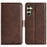 For Samsung Galaxy A16 5G / A16 4G Stand Case Calf Texture Leather Wallet Phone Cover - Brown - 1