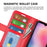 For Samsung Galaxy A16 5G / A16 4G Wallet Case Crazy Horse Texture Stand Leather Phone Cover - Red - 4