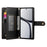 DF-011 For Realme C65 4G Case Zipper Pocket Wallet Leather Phone Cover with Straps - Black - 2
