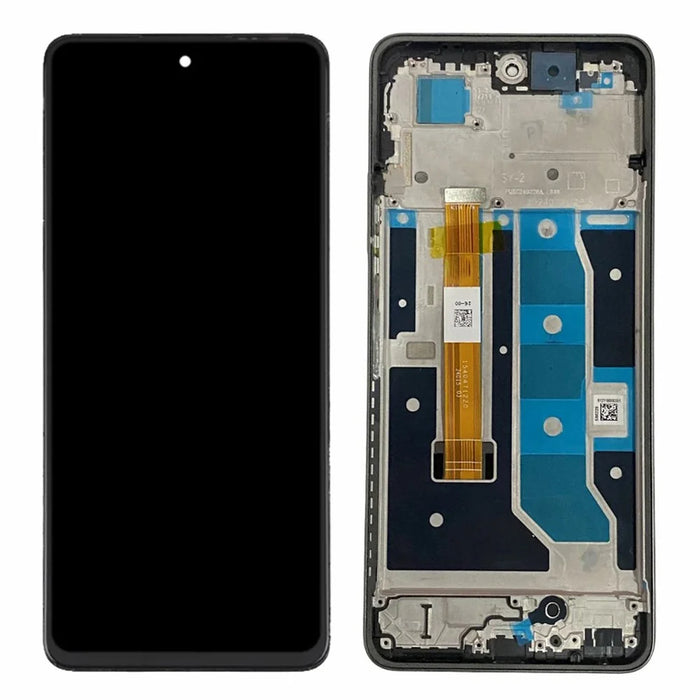 For Realme C67 4G Grade B LCD Screen and Digitizer Assembly + Frame (Without Logo) - Black - 1