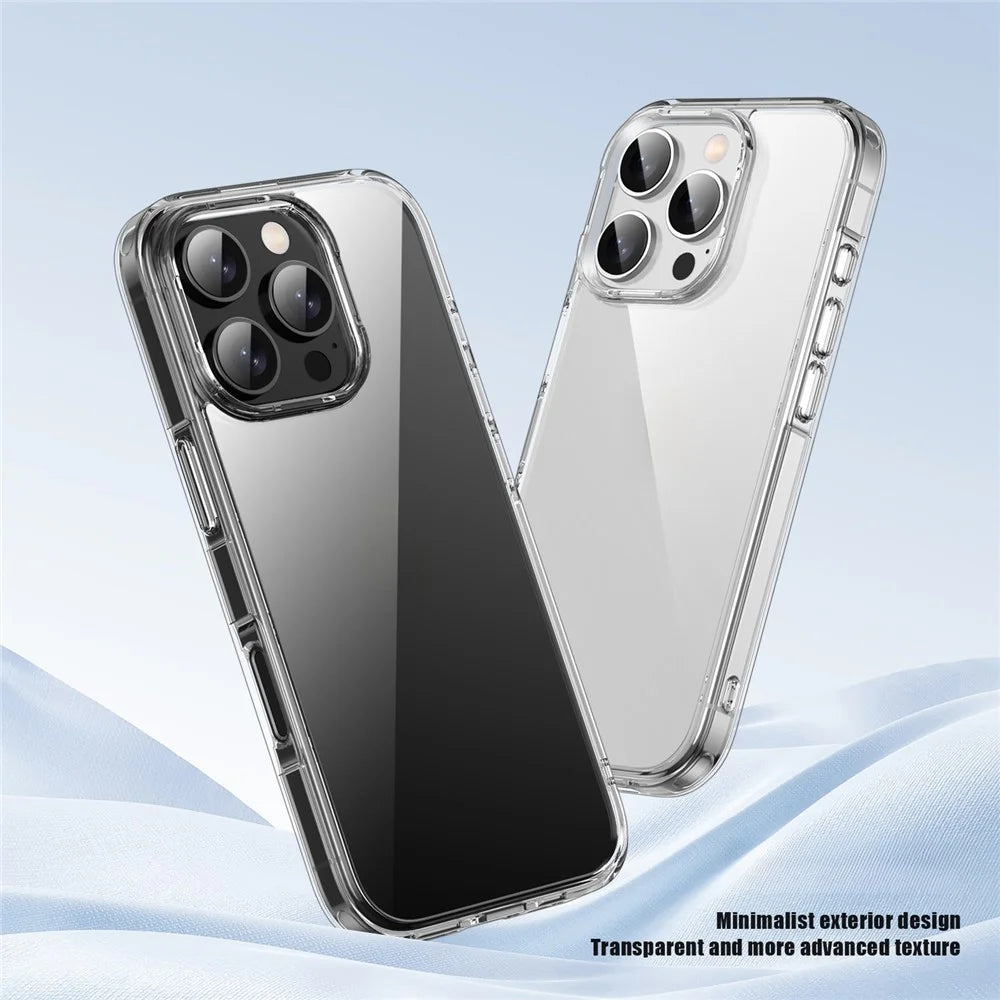 IPAKY For iPhone 16 Pro Max Clear Phone Case TPU + PC Slim Phone Back Cover - Transparent - 2