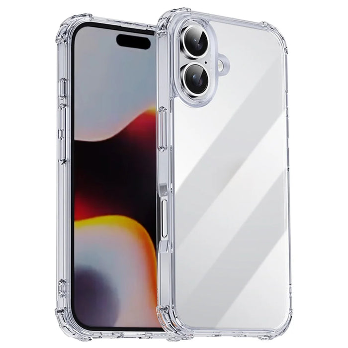 IPAKY For iPhone 16 Clear Phone Case Four Corner Shockproof Slim Back Cover - 1