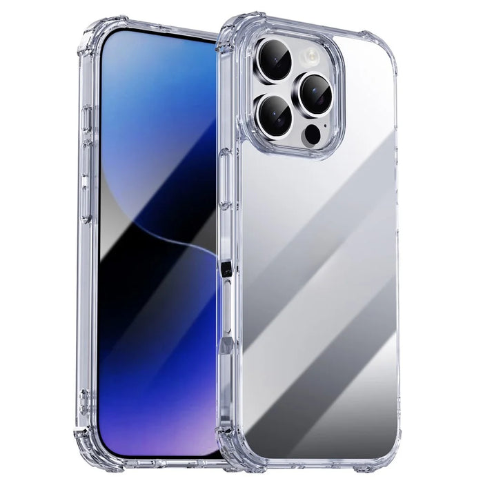 IPAKY For iPhone 16 Pro Clear Phone Case Four Corner Shockproof Slim Back Cover - 1