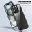IPAKY For iPhone 16 Pro Clear Phone Case TPU + PC Anti-Fingerprint Back Cover - Black - 2