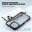 IPAKY For iPhone 16 Pro Max Clear Phone Case TPU + PC Anti-Fingerprint Back Cover - Black - 3