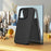 IPAKY For iPhone 16 TPU Case Carbon Fiber Texture Phone Cover Metal Lens Frame - Black - 3
