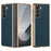 For Samsung Galaxy Z Fold6 5G Case Electroplating Frame PU Leather+PC Phone Cover - Dark Green - 1