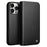 QIALINO For iPhone 16 Pro Max Wallet Case Stand Genuine Cow Leather Flip Phone Cover - Black - 1