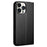 QIALINO For iPhone 16 Pro Max Wallet Case Stand Genuine Cow Leather Flip Phone Cover - Black - 4