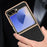 For Samsung Galaxy Z Flip7 FE 5G / Z Flip6 5G Case Litchi Texture Genuine Cow Leather+PC Phone Cover - Black - 7