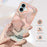 YB IMD Series-16 Style-E For iPhone 16 TPU Case Marble Pattern Electroplating Phone Cover - Rose Gold - 7