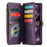 For iPhone 16 Plus Leather Case CASEME C36 Zipper Multiple Card Slots Phone Cover with Straps - Purple - 2