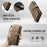 For iPhone 16 Plus Phone Cases with Strap CASEME C30 Zipper Multiple Card Holder PU Leather Cover - Brown - 7