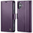 For iPhone 16 Plus Leather Case CASEME 023 RFID Blocking 3 Card Slot Mobile Cover - Purple - 1
