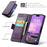For iPhone 16 Leather Case CASEME 023 RFID Blocking 3 Card Slot Mobile Cover - Purple - 6