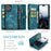 For iPhone 16 Phone Cases CASEME 008 Leather Cover with Detachable Wallet and Strap - Blue - 4