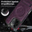 For iPhone 16 Pro Case Compatible with MagSafe with Folded Kickstand PC Silicone Leather Phone Back Cover  - Dark Purple - 4