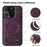 For iPhone 16 Pro Case Compatible with MagSafe with Folded Kickstand PC Silicone Leather Phone Back Cover  - Dark Purple - 7