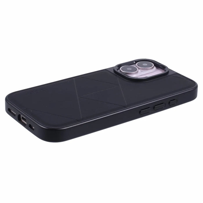 X-LEVEL For iPhone 16 Case Geometric PC+TPU+Leather Anti-Scratch Phone Cover - Black - 5