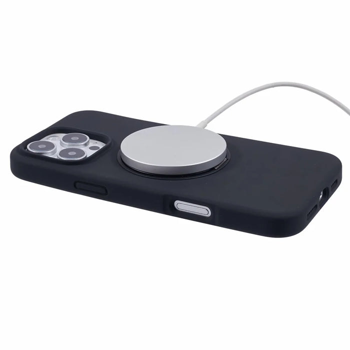 X-LEVEL For iPhone 16 Pro Case Compatible with MagSafe Rotatable Kickstand Liquid Silicone Phone Cover - Black - 5