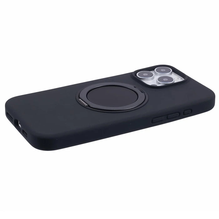 X-LEVEL For iPhone 16 Pro Case Compatible with MagSafe Rotatable Kickstand Liquid Silicone Phone Cover - Black - 7