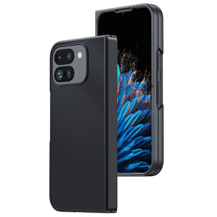 For Google Pixel 9 Pro Fold 5G Case PU Leather Coated PC Anti-Drop Folding Phone Cover - Black - 2