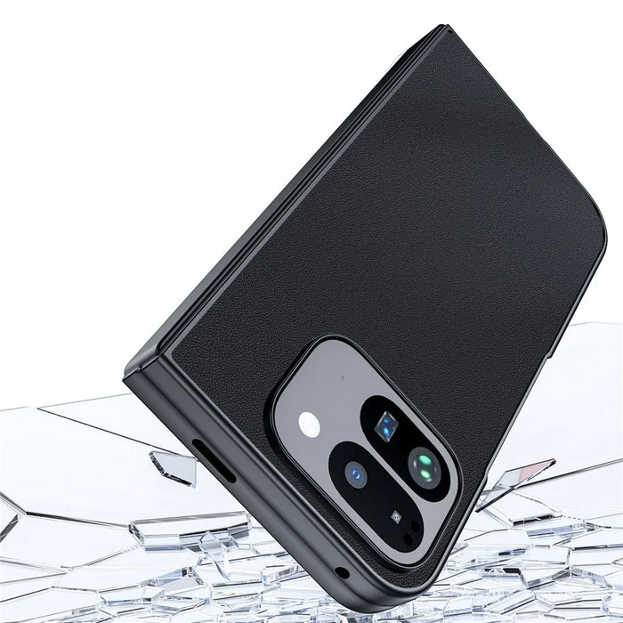 For Google Pixel 9 Pro Fold 5G Case PU Leather Coated PC Anti-Drop Folding Phone Cover - Black - 7