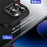 IPAKY For iPhone 16 Pro Max TPU Case Carbon Fiber Texture Phone Cover Metal Lens Frame - Black - 4