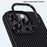 IPAKY For iPhone 16 Pro Max TPU Case Carbon Fiber Texture Phone Cover Metal Lens Frame - Black - 7
