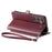 For Samsung Galaxy S24 FE Leather Case Wallet Stand Phone Cover with Straps - Wine Red - 3
