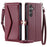 For Samsung Galaxy A35 5G Leather Case Wallet Stand Phone Cover with Straps - Wine Red - 1