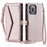 For iPhone 16 Pro Max Leather Case Wallet Stand Phone Cover with Straps - Rose Gold - 1