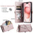 For iPhone 16 Pro Max Leather Case Wallet Stand Phone Cover with Straps - Rose Gold - 7