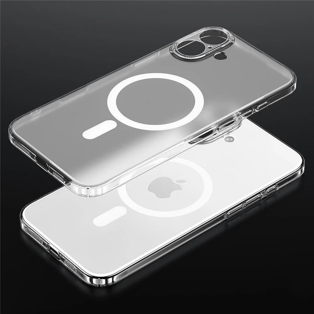 SULADA For iPhone 16 Case Compatible with MagSafe PC+TPU Matte Translucent Back Cover - 1