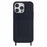 For iPhone 16 Pro Max Case Liquid Silicone Card Slot Soft Phone Cover with Lanyard Strap - Black - 3