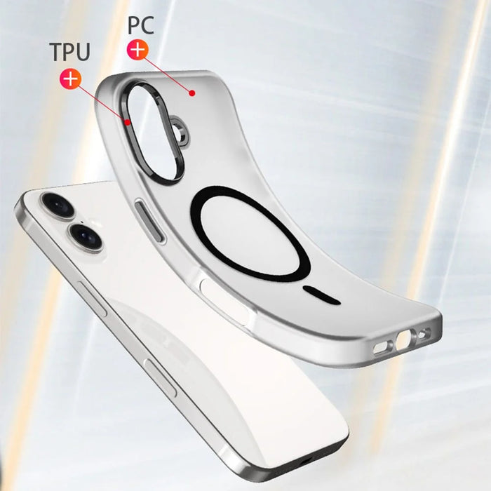 For iPhone 16 Case Compatible with MagSafe Skin-Touch PC+TPU Matte Phone Cover - Orange - 2