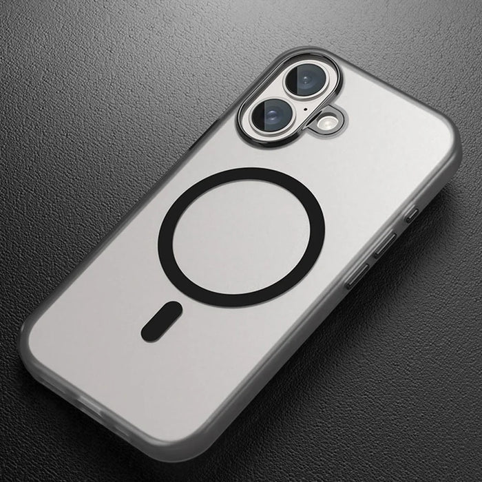 For iPhone 16 Plus Case Compatible with MagSafe Skin-Touch PC+TPU Matte Phone Cover - Black - 4