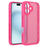 For iPhone 16 Case PC+TPU Translucent Matte Skin-Feel Phone Case Heat Dissipation - Rose - 1