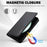 LC.IMEEKE L1 Series for Samsung Galaxy S24 Case PU Leather Wallet Stand Protective Phone Cover - Black - 5