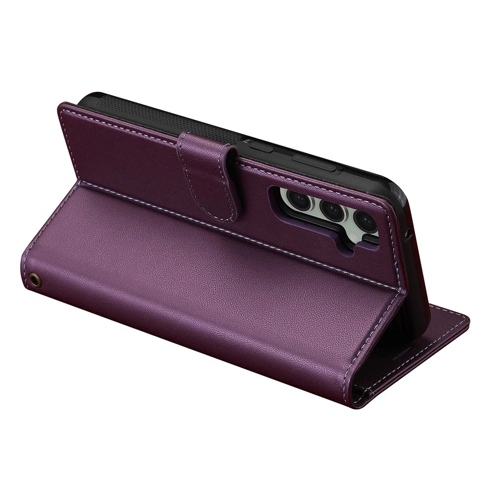 LC.IMEEKE L2 Series for Samsung Galaxy A35 5G Case PU Leather Wallet Detachable Magnetic Phone Cover - Purple - 5