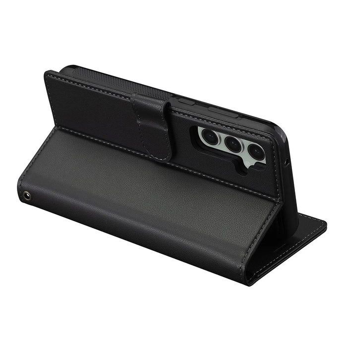 LC.IMEEKE L2 Series for Samsung Galaxy A15 4G / 5G Case PU Leather Wallet Detachable Magnetic Phone Cover - Black - 5