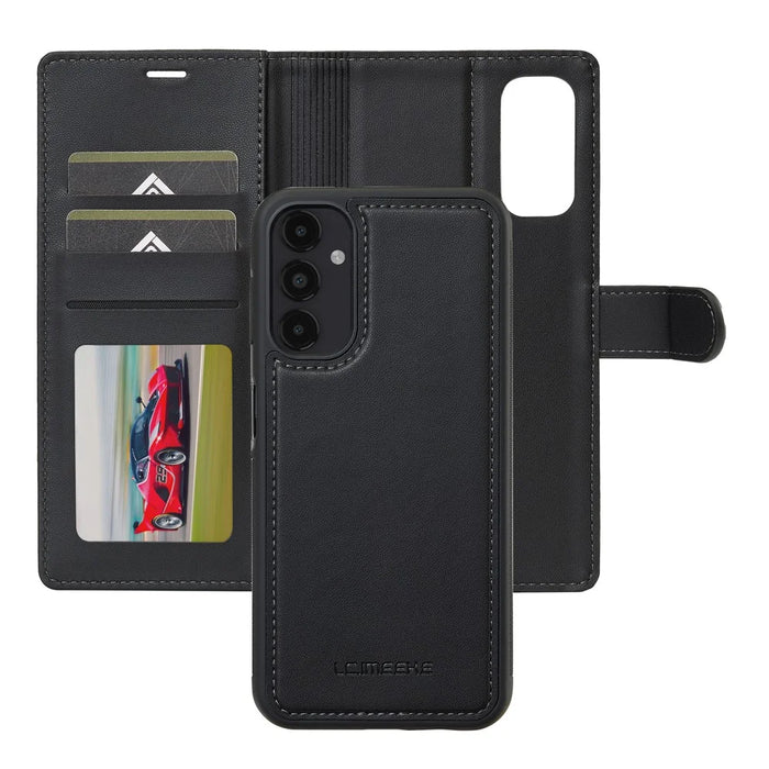LC.IMEEKE L2 Series for Samsung Galaxy A34 5G Case PU Leather Wallet Detachable Magnetic Phone Cover - Black - 2