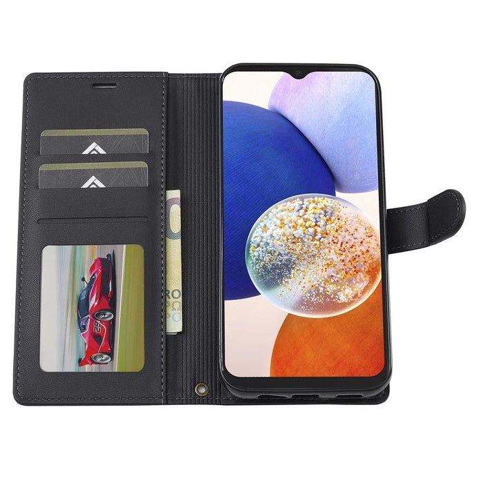 LC.IMEEKE L2 Series for Samsung Galaxy A34 5G Case PU Leather Wallet Detachable Magnetic Phone Cover - Black - 3