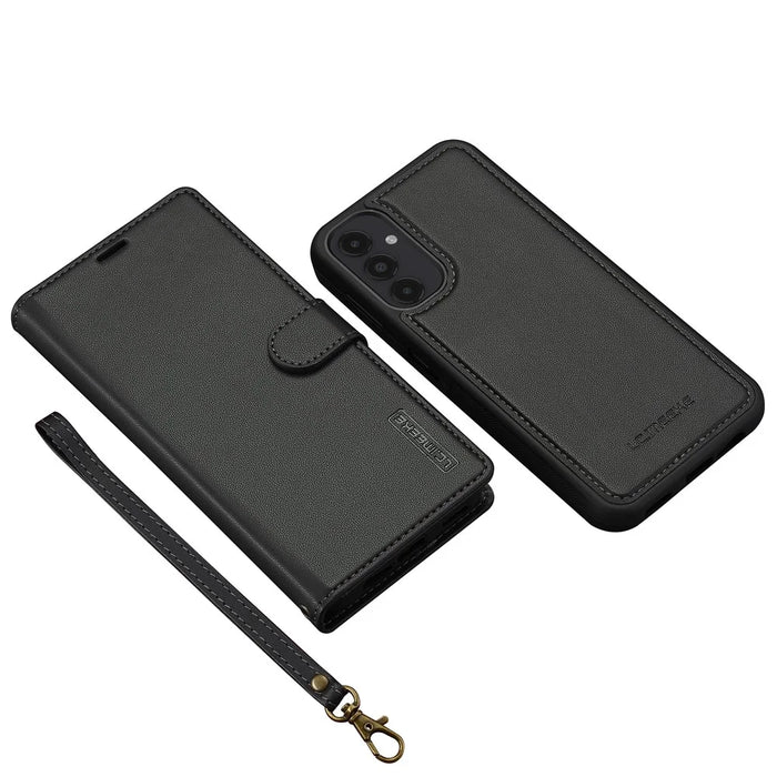 LC.IMEEKE L2 Series for Samsung Galaxy A34 5G Case PU Leather Wallet Detachable Magnetic Phone Cover - Black - 6