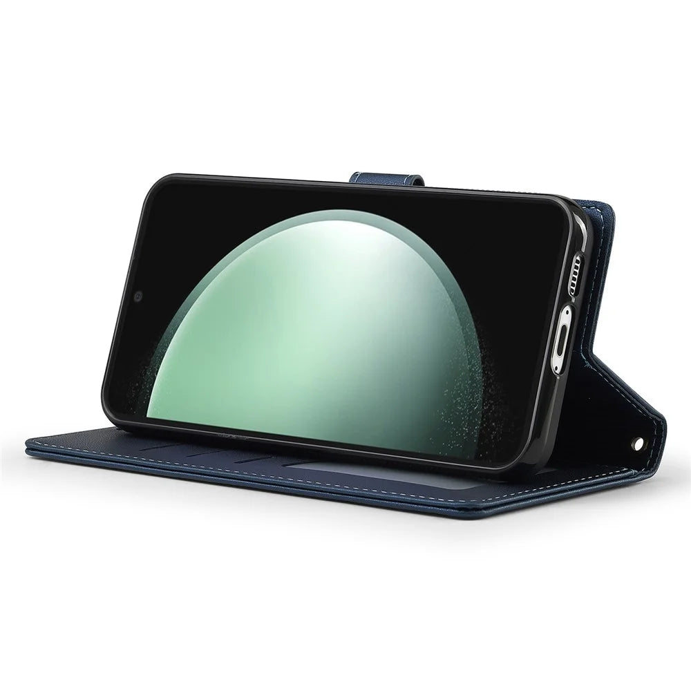 LC.IMEEKE L2 Series for Samsung Galaxy S23 FE Case PU Leather Wallet Detachable Magnetic Phone Cover - Blue - 4