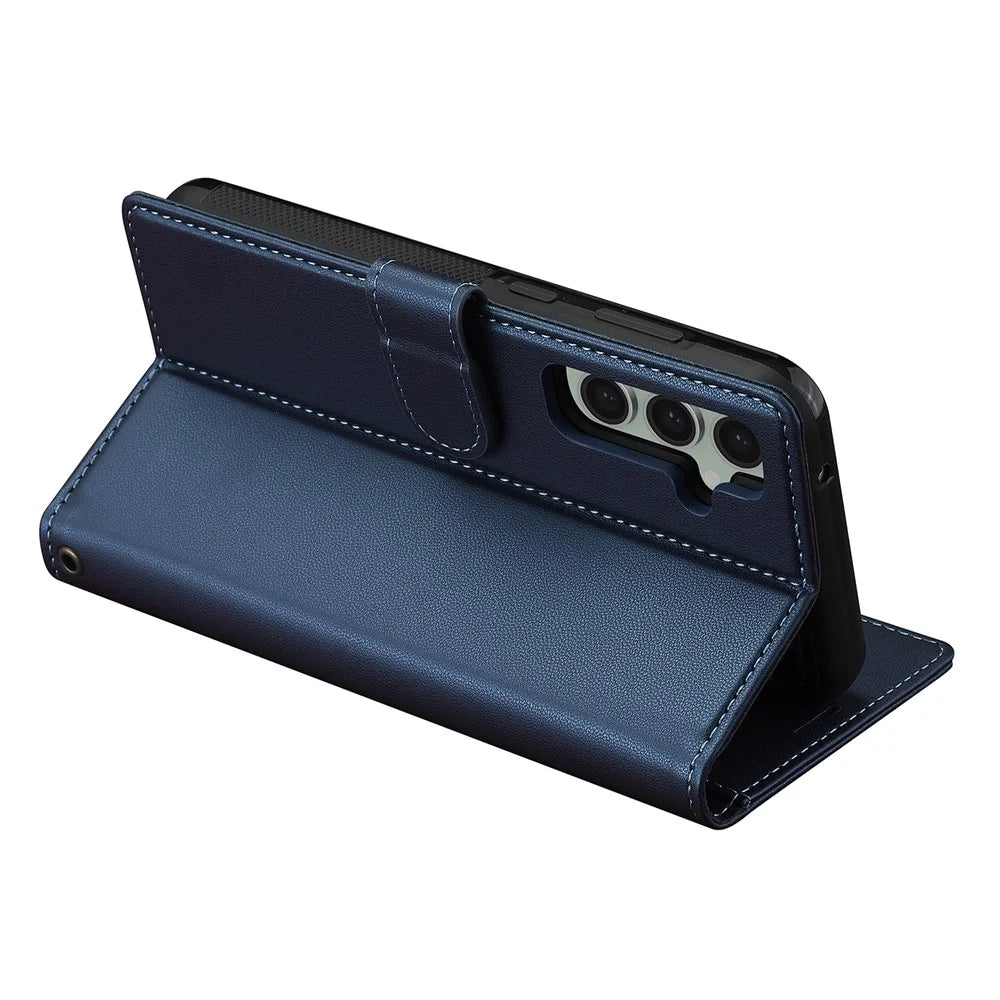 LC.IMEEKE L2 Series for Samsung Galaxy S23 FE Case PU Leather Wallet Detachable Magnetic Phone Cover - Blue - 5