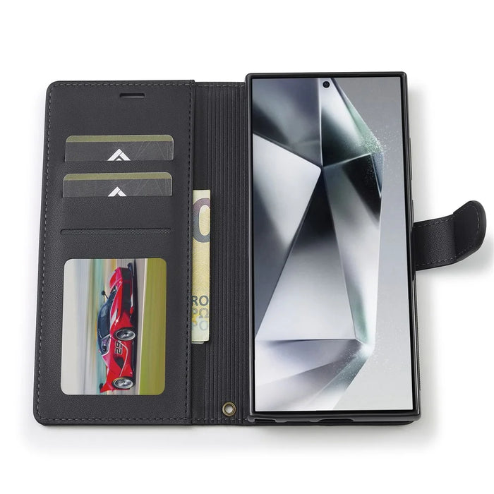 LC.IMEEKE L2 Series for Samsung Galaxy S23 Ultra Case PU Leather Wallet Detachable Magnetic Phone Cover - Black - 3