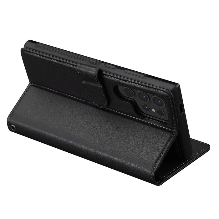 LC.IMEEKE L2 Series for Samsung Galaxy S23 Ultra Case PU Leather Wallet Detachable Magnetic Phone Cover - Black - 4
