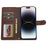 LC.IMEEKE L2 Series for iPhone 14 Pro Max Case PU Leather Wallet Detachable Magnetic Phone Cover - Brown - 3