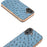 ABEEL For iPhone 16 Plus Case Electroplating Edge Ostrich Texture Genuine Cow Leather Back Cover - Blue - 3